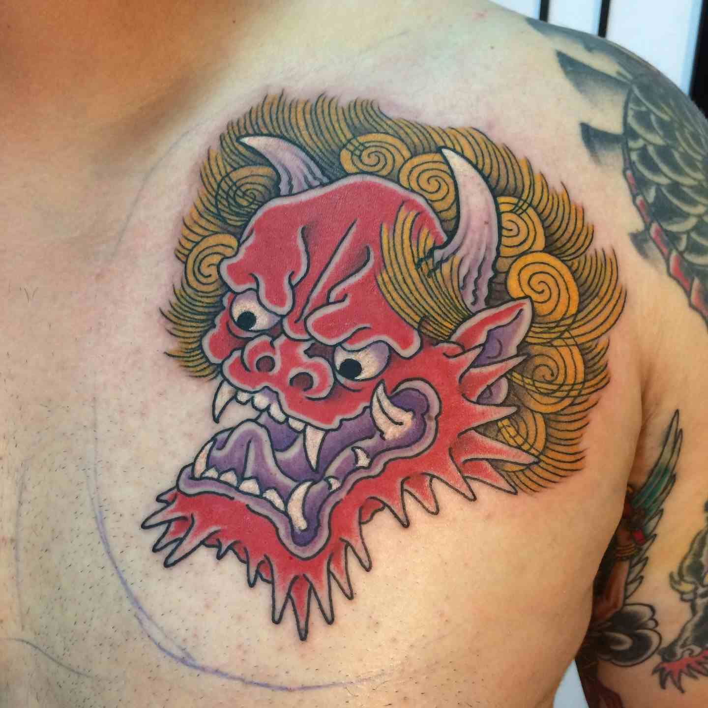 Japanese Oni demon tattoo
