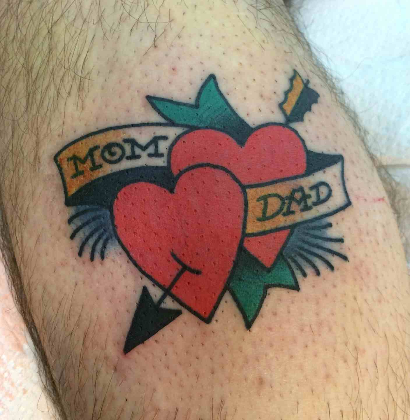 Mom and dad heart tattoo