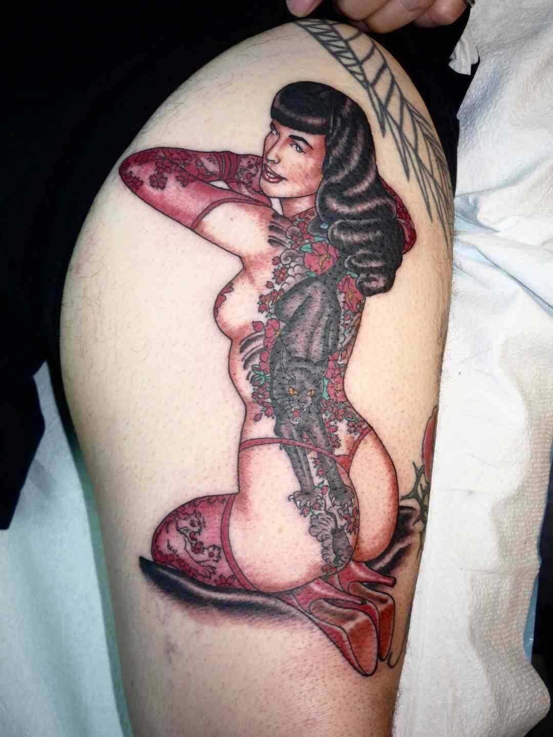 Betty page pinup tattoo