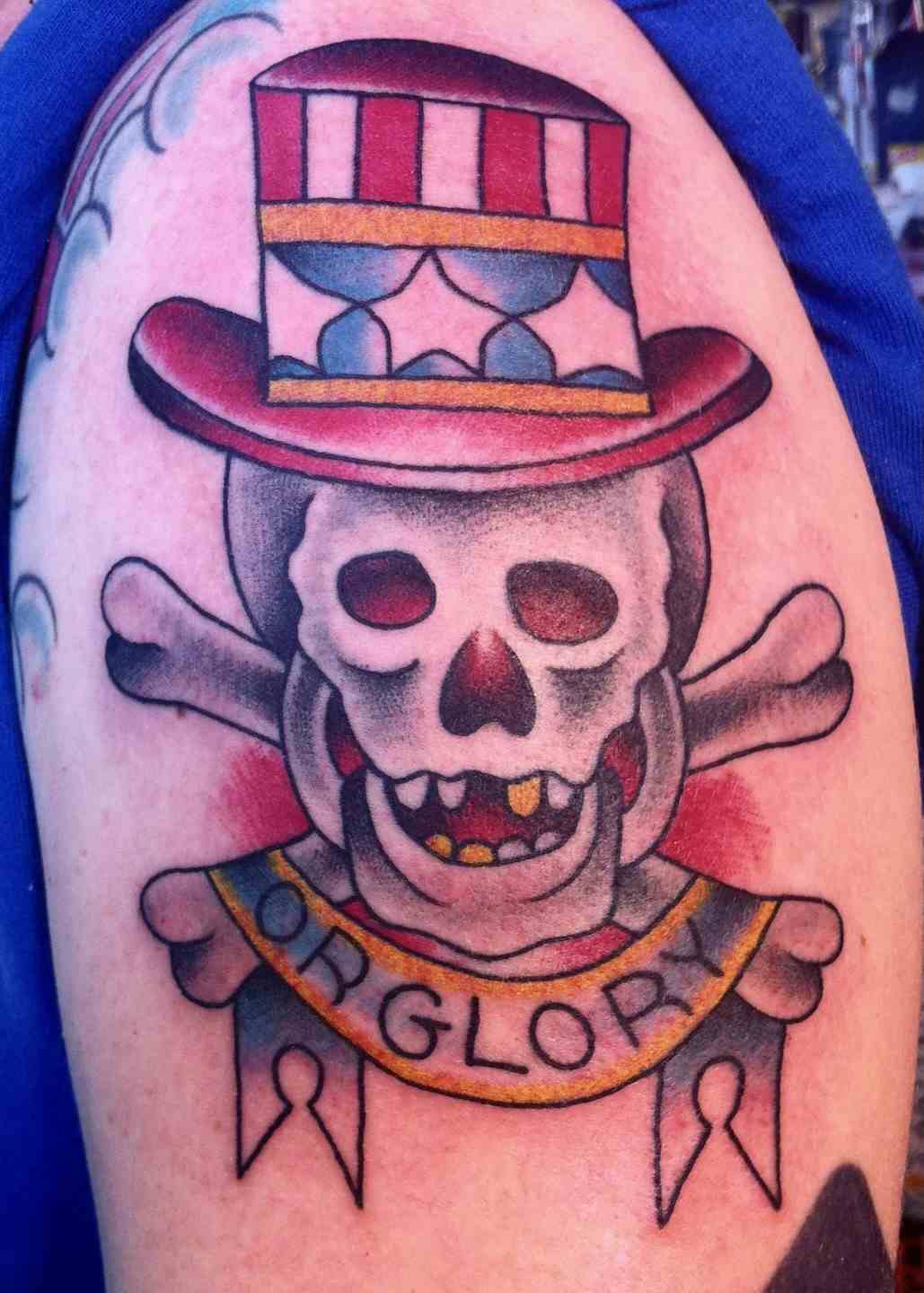 Liberty skull tattoo