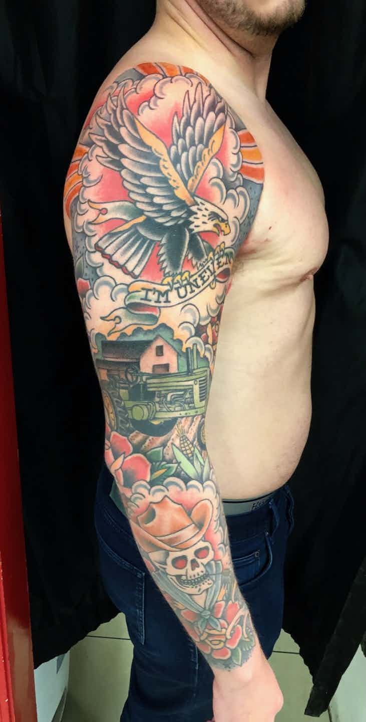 American traditional tattoo sleeve