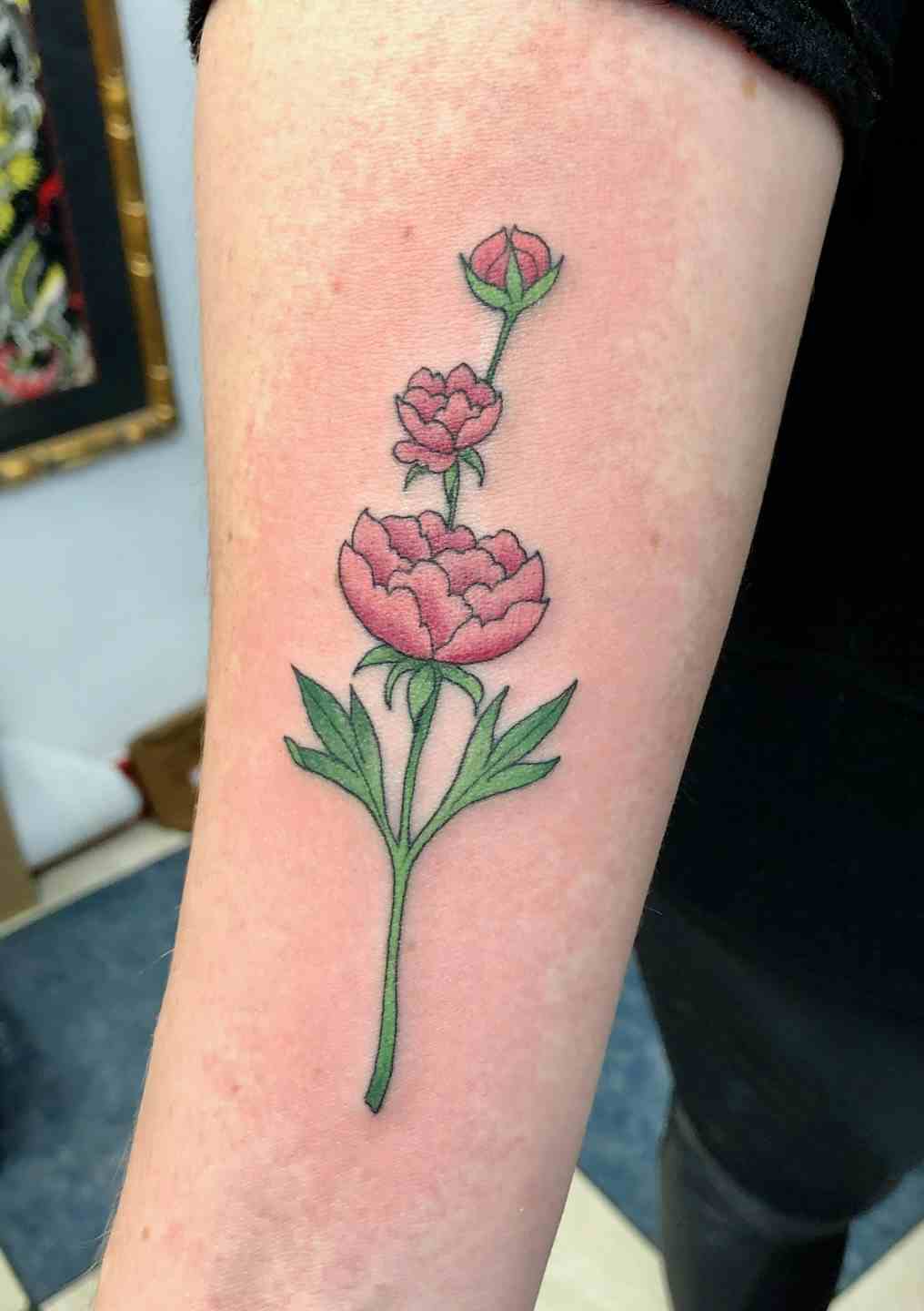 Peony blossom tattoo