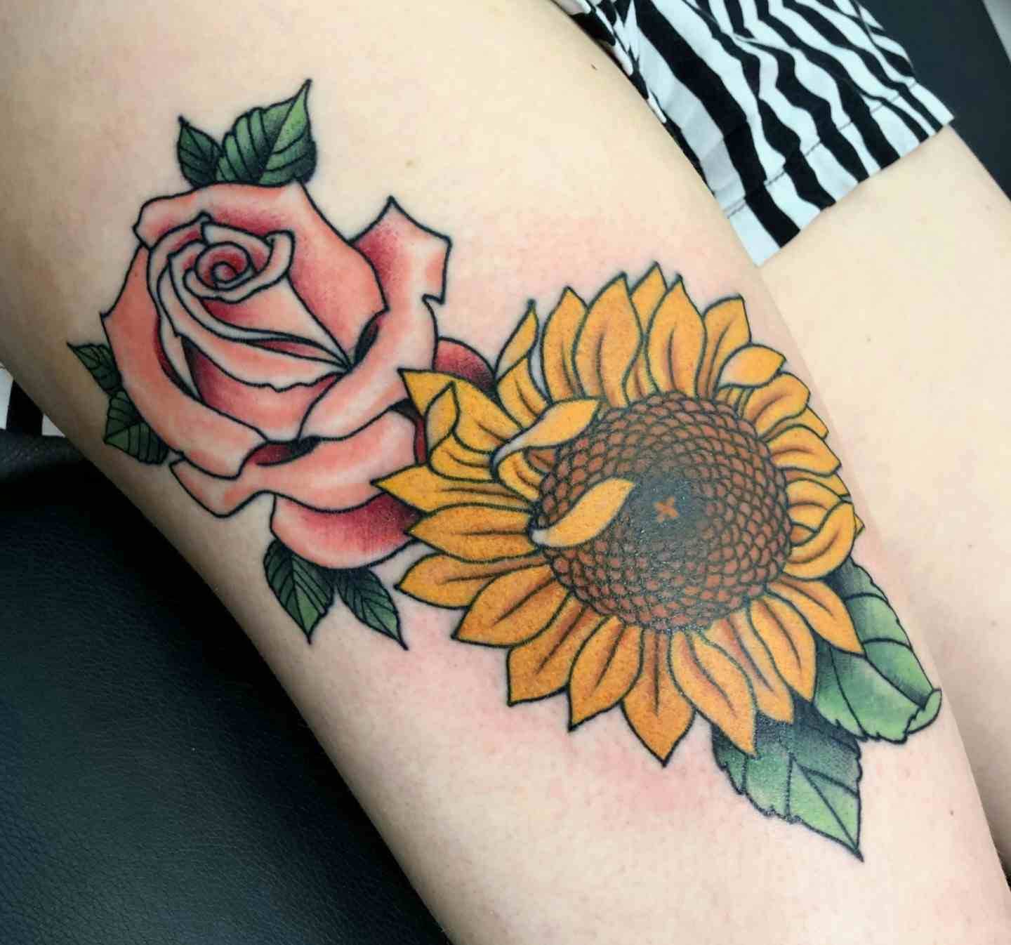 Rose sunflower tattoo