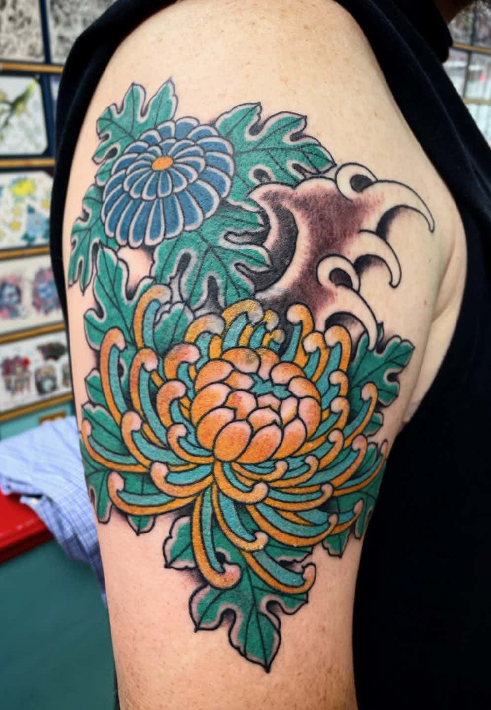 Japanese chrysanthemum tattoo