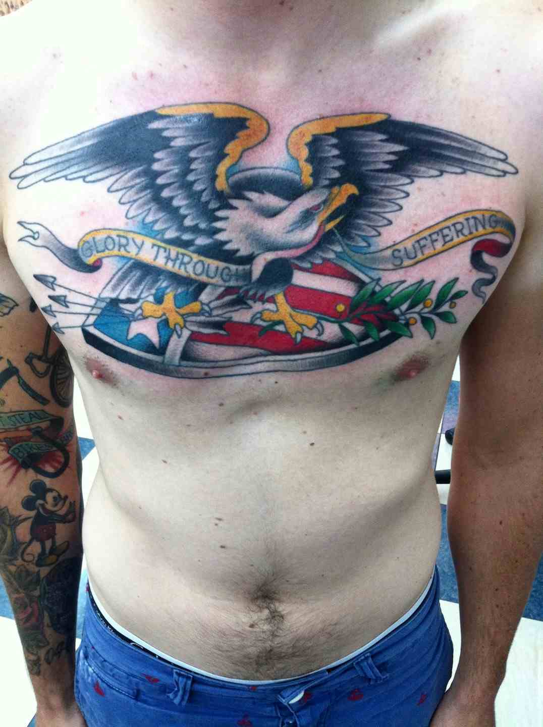 Eagle shield tattoo