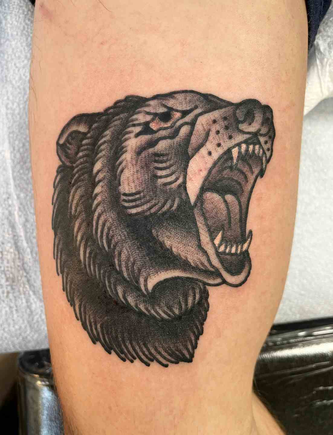 Traditional bear tattoo