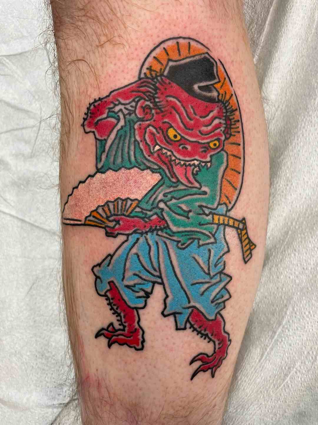 Japanese kyosai demon tattoo