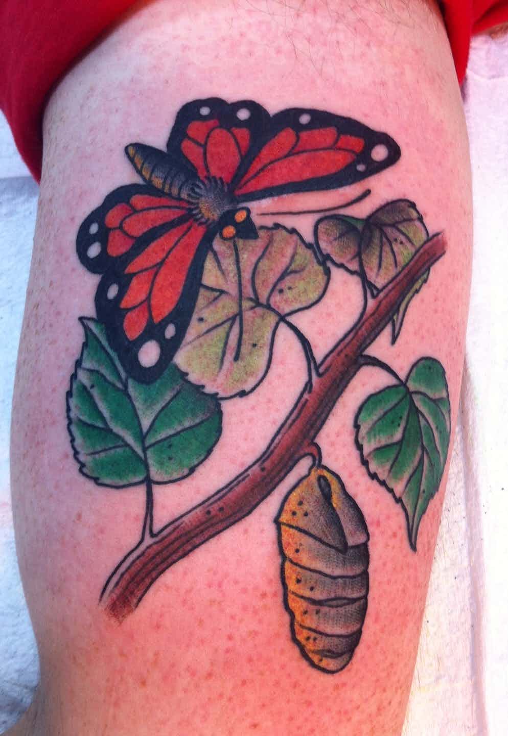 Butterfly cocoon tattoo
