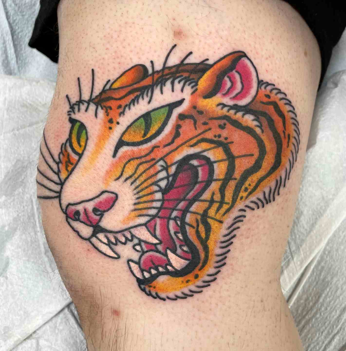 Japanese tiger head tattoo