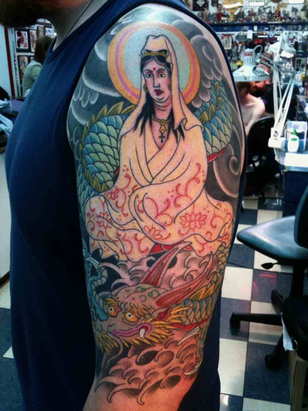 Japanese goddess dragon tattoo