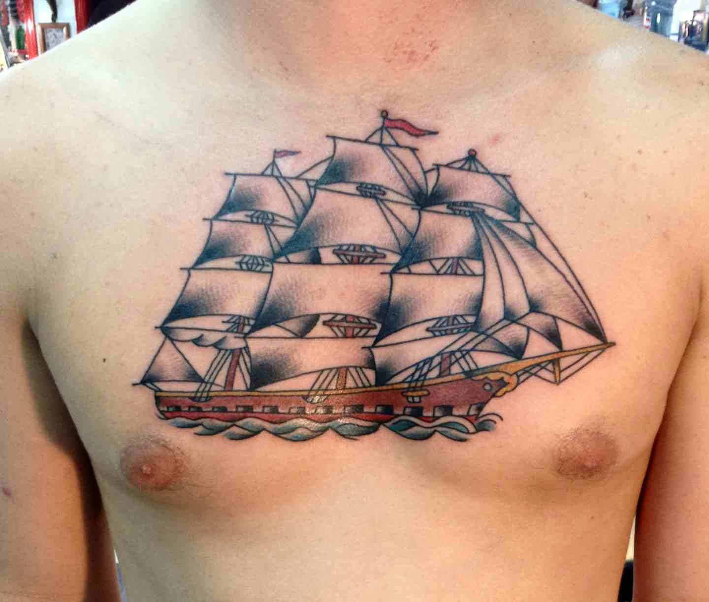 Clipper ship tattoo