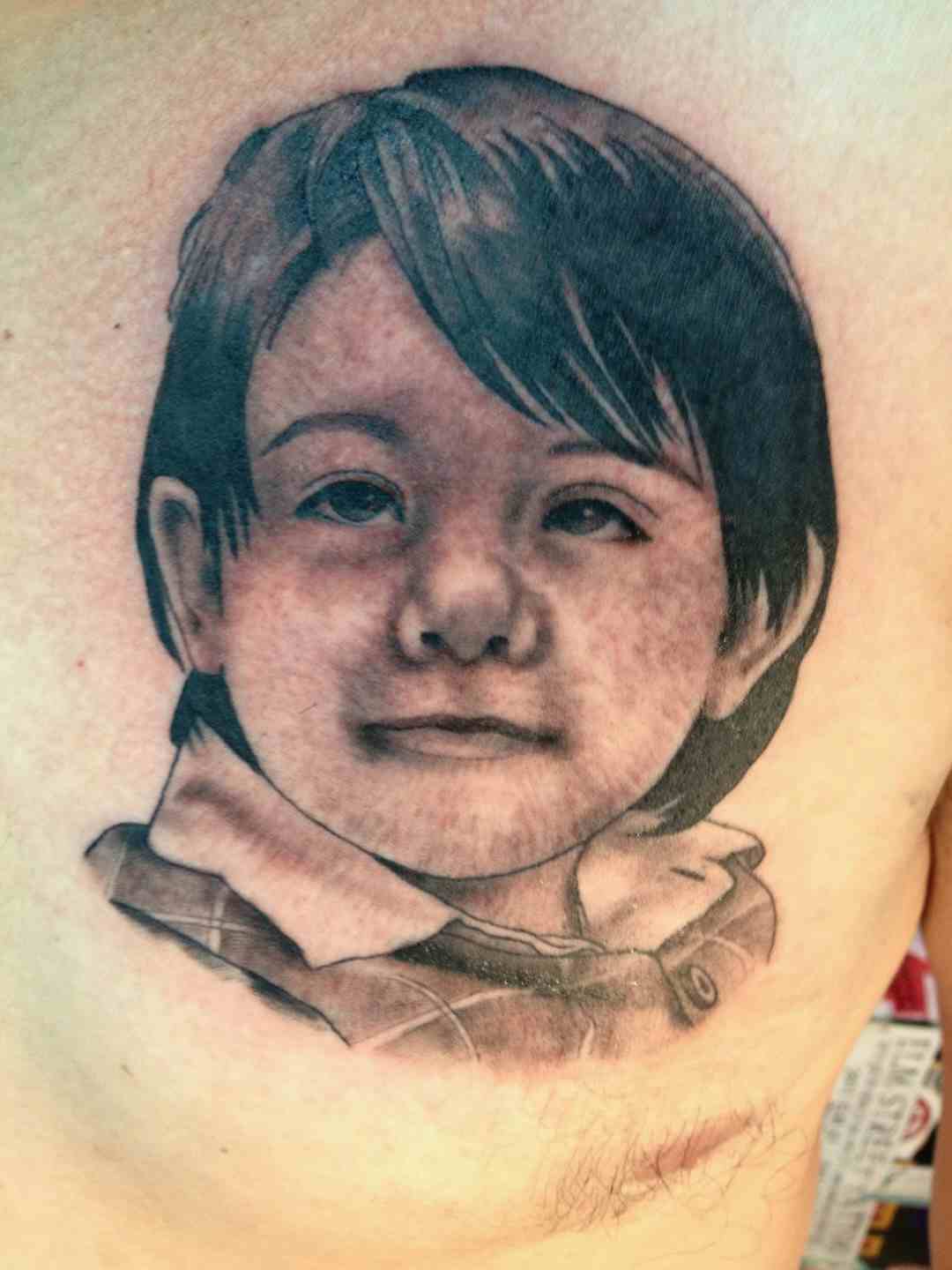 Kid portrait tattoo