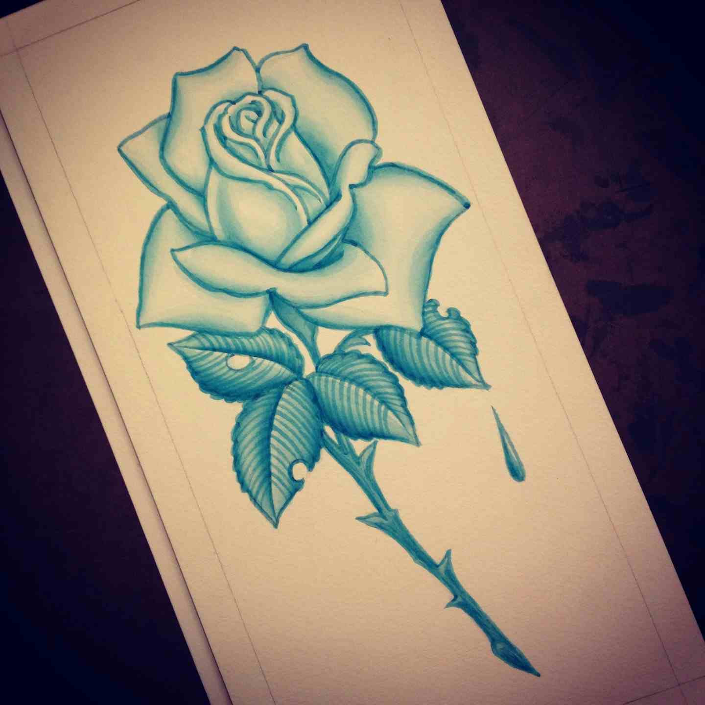 Blue rose painting