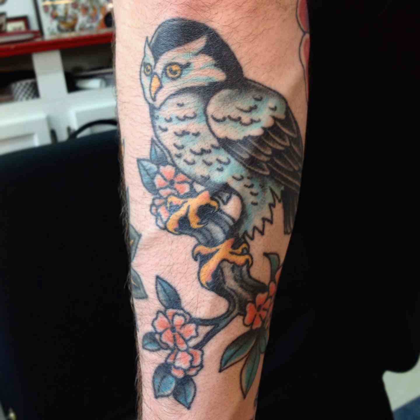Tree owl tattoo