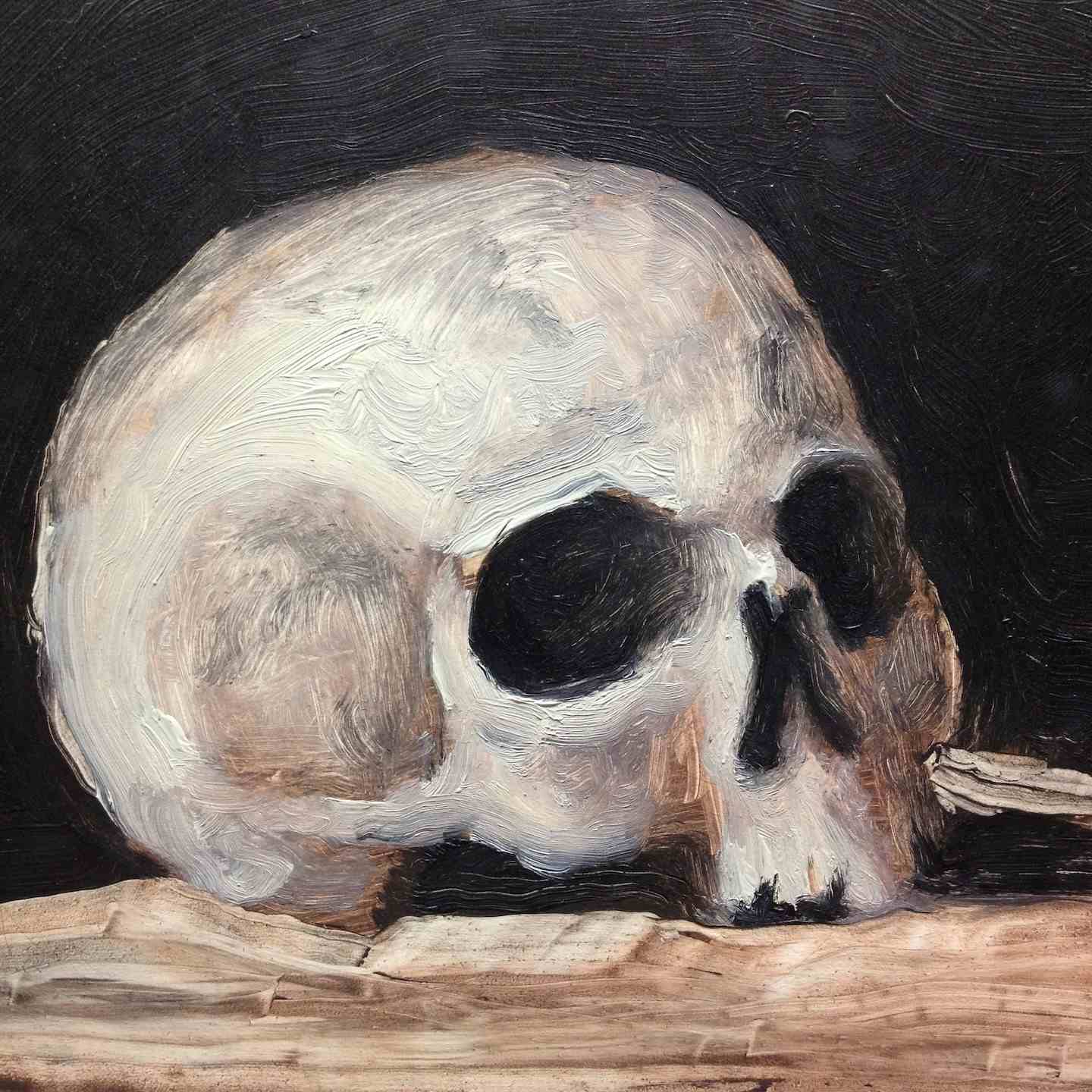 Skull oil painting
