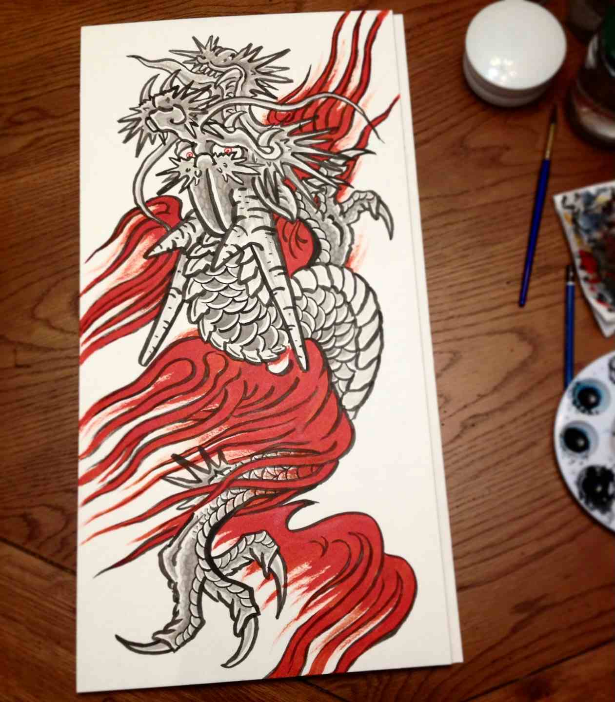 Fire dragon painting