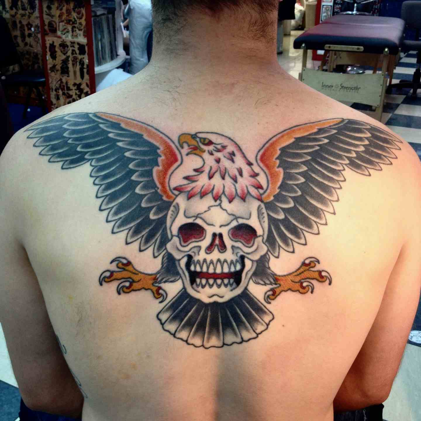Eagle skull tattoo