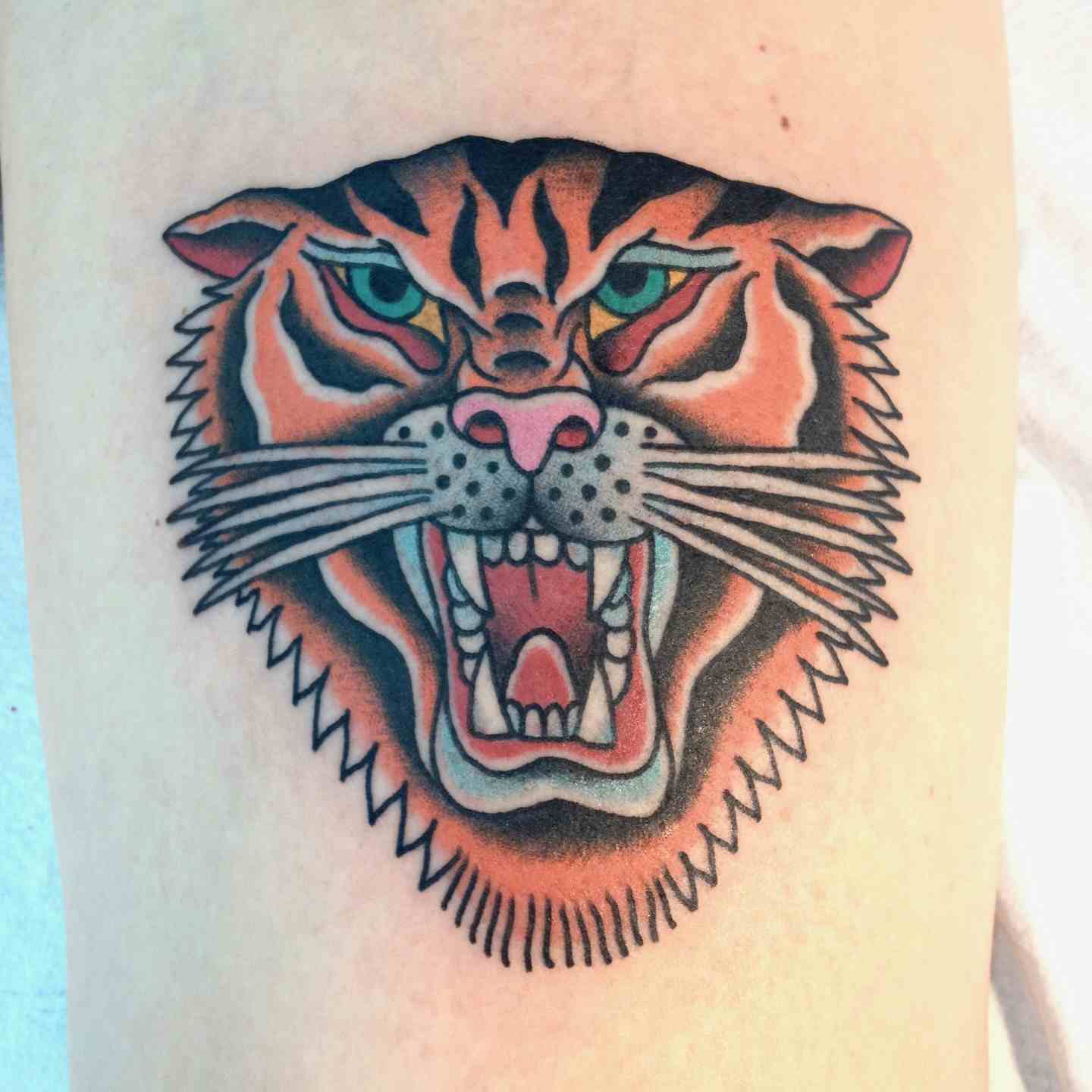 Growling tiger tattoo