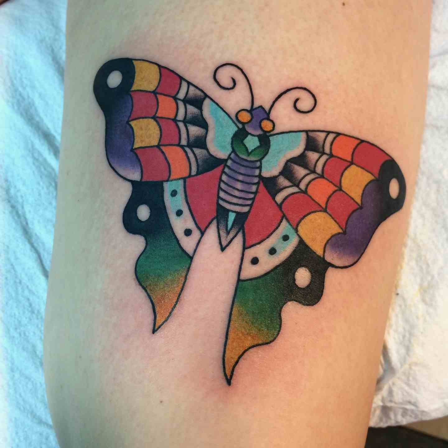 Traditional butterfly tattoo