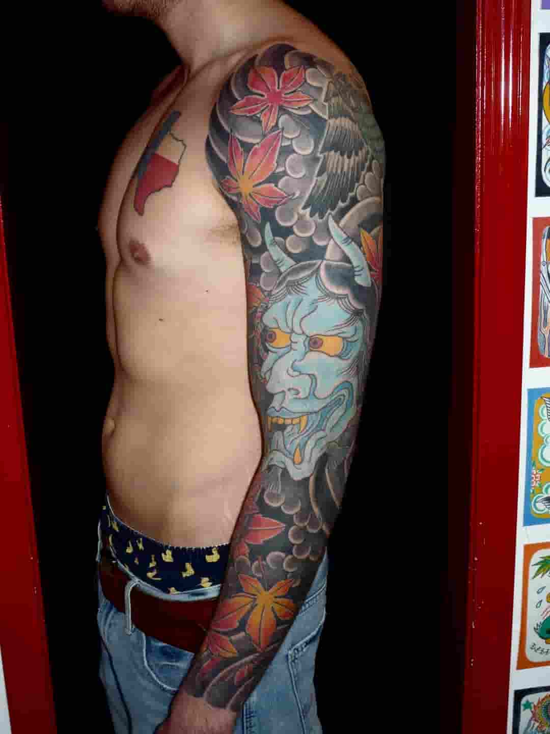 Japanese hannya mask tattoo
