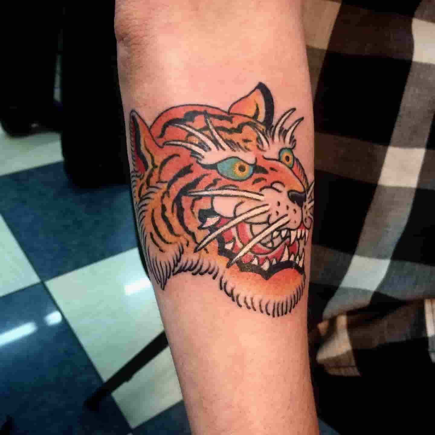 Japanese tiger head tattoo