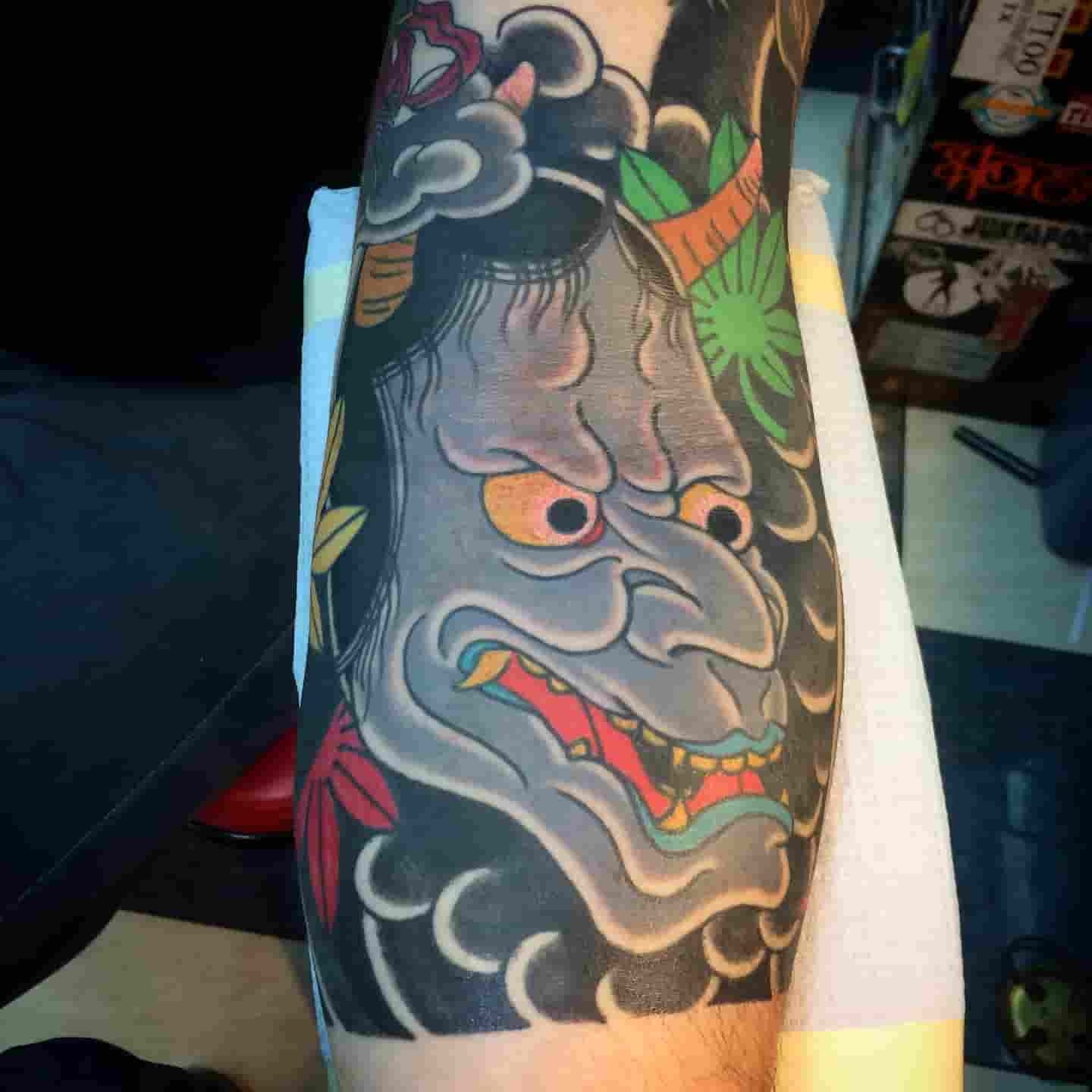 Hannya mask tattoo
