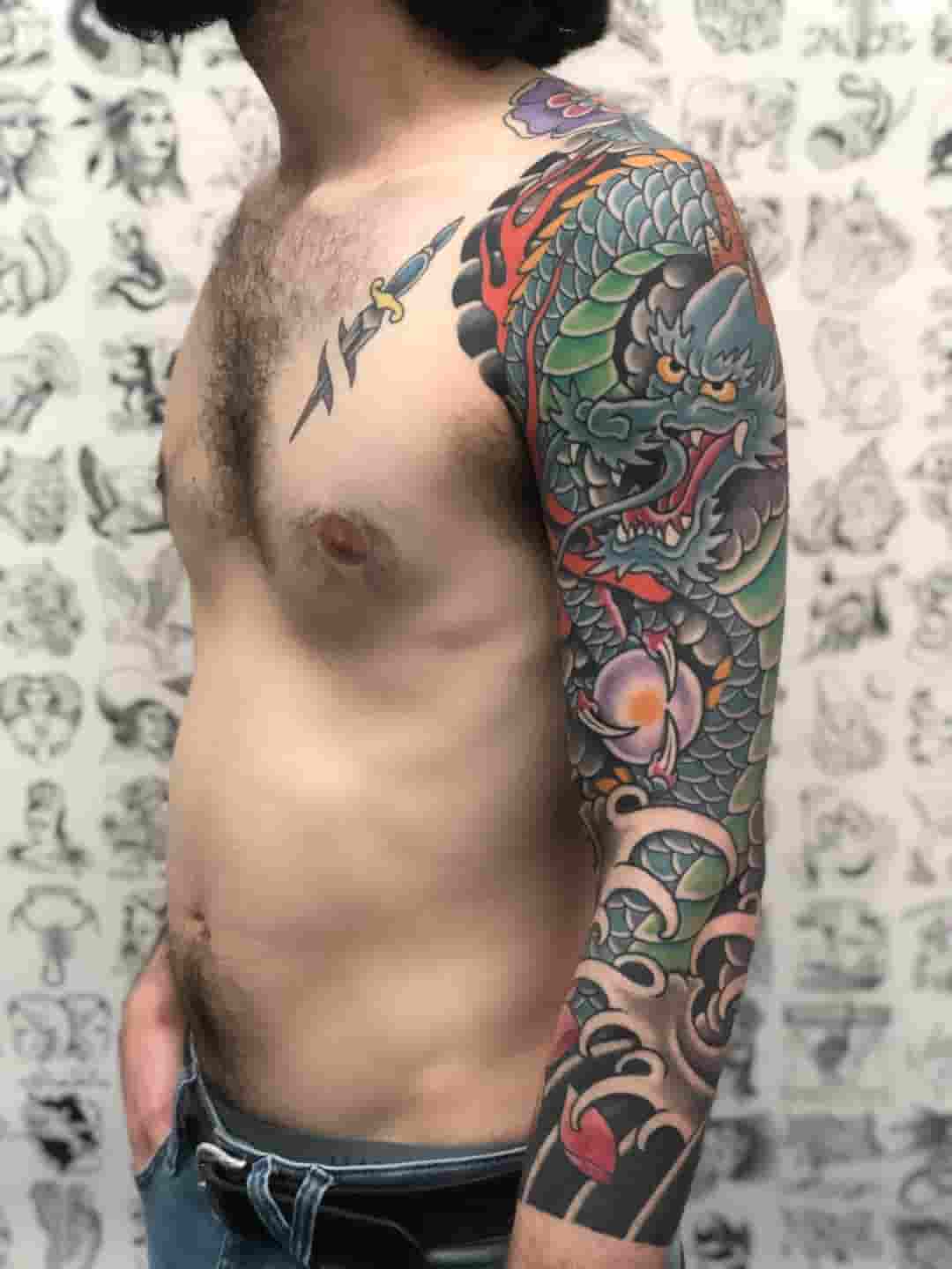 Water dragon japanese tattoo
