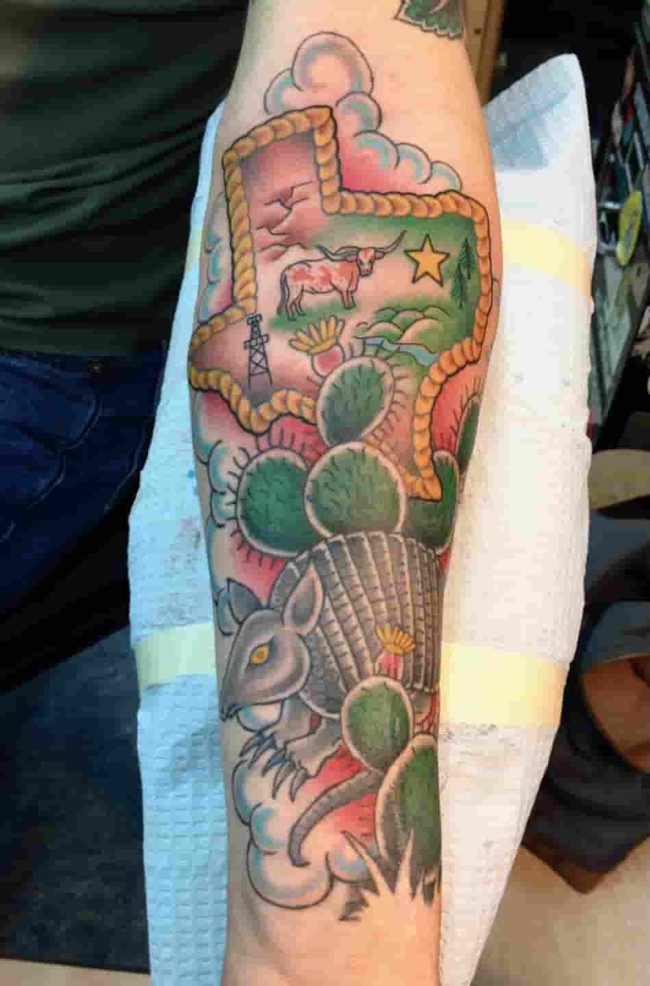 Texas armadillo tattoo