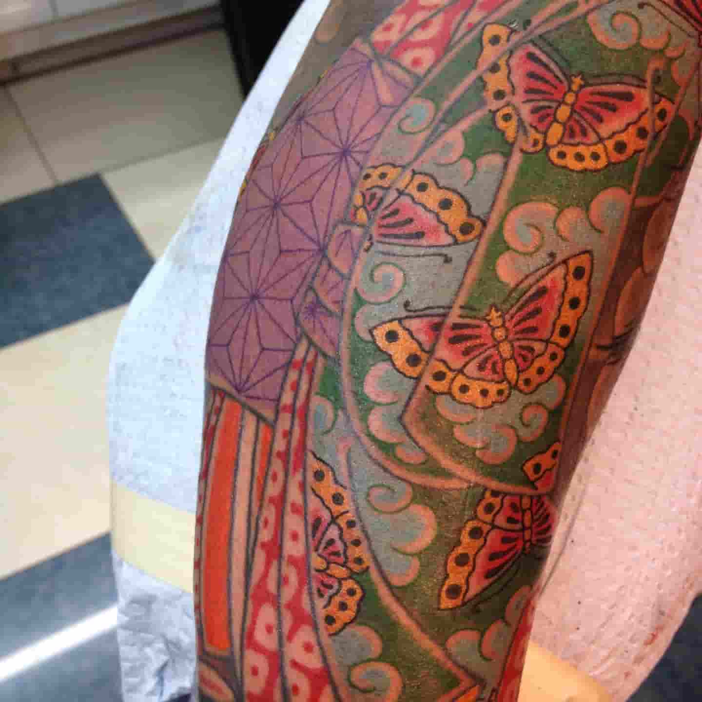 Butterfly kimono tattoo