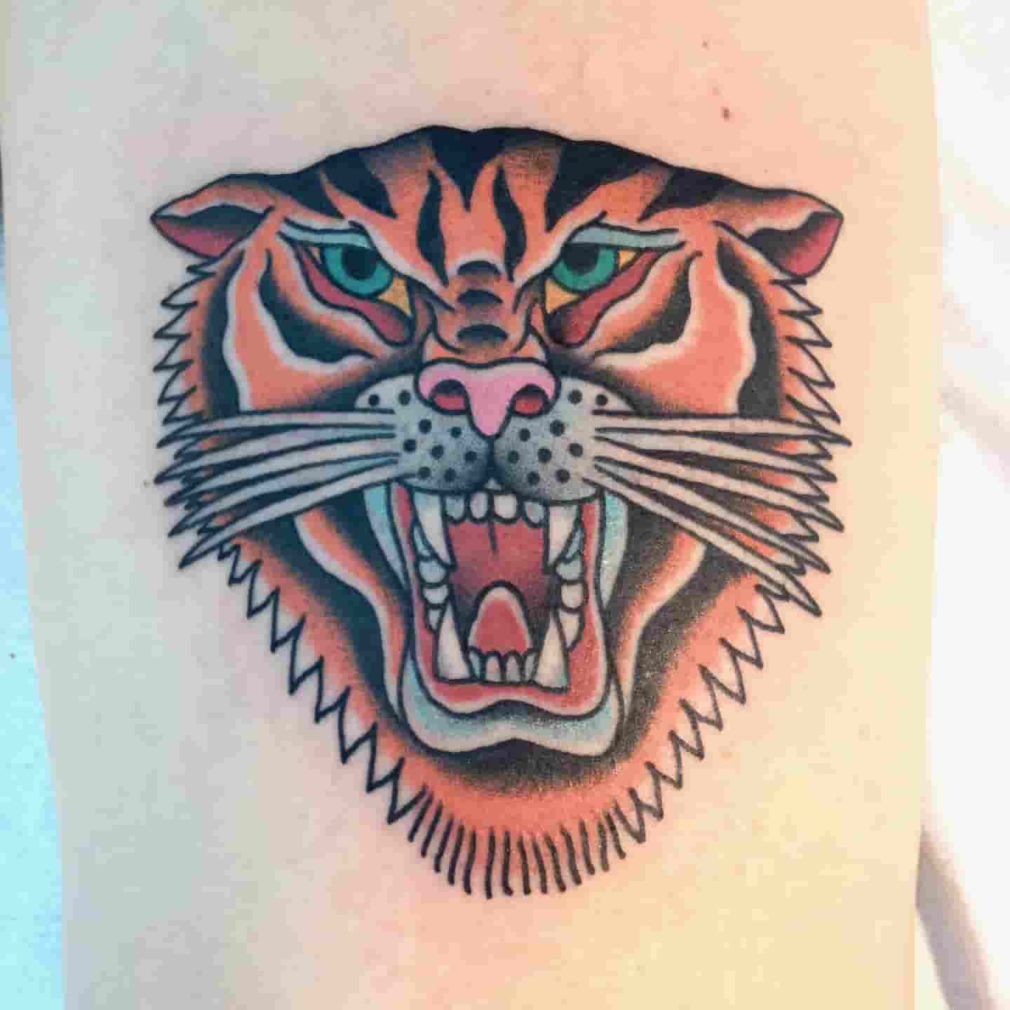 Growling tiger tattoo