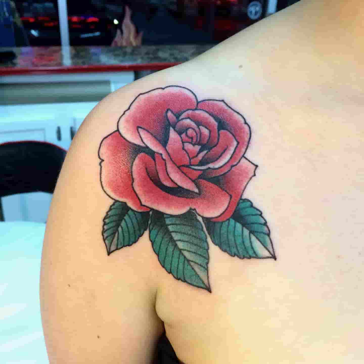 Red rose tattoo