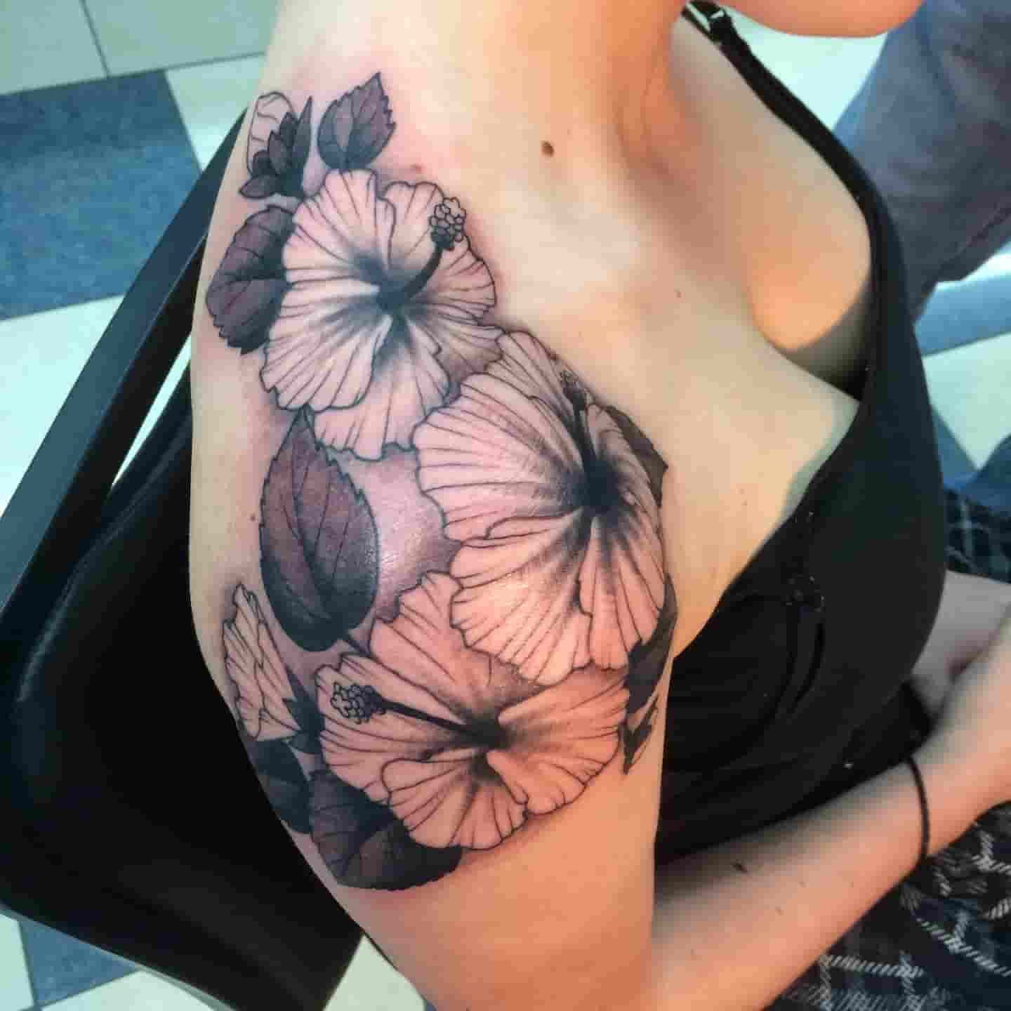 Hibiscus flower tattoo