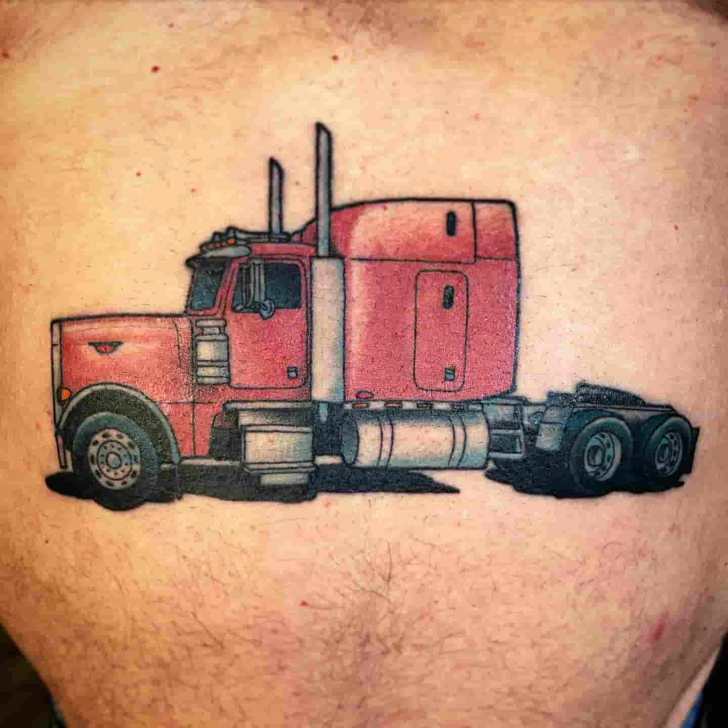 Big rig color portrait tattoo
